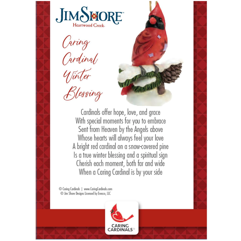 Caring Cardinal on Branch with Winter Blessings Ornament