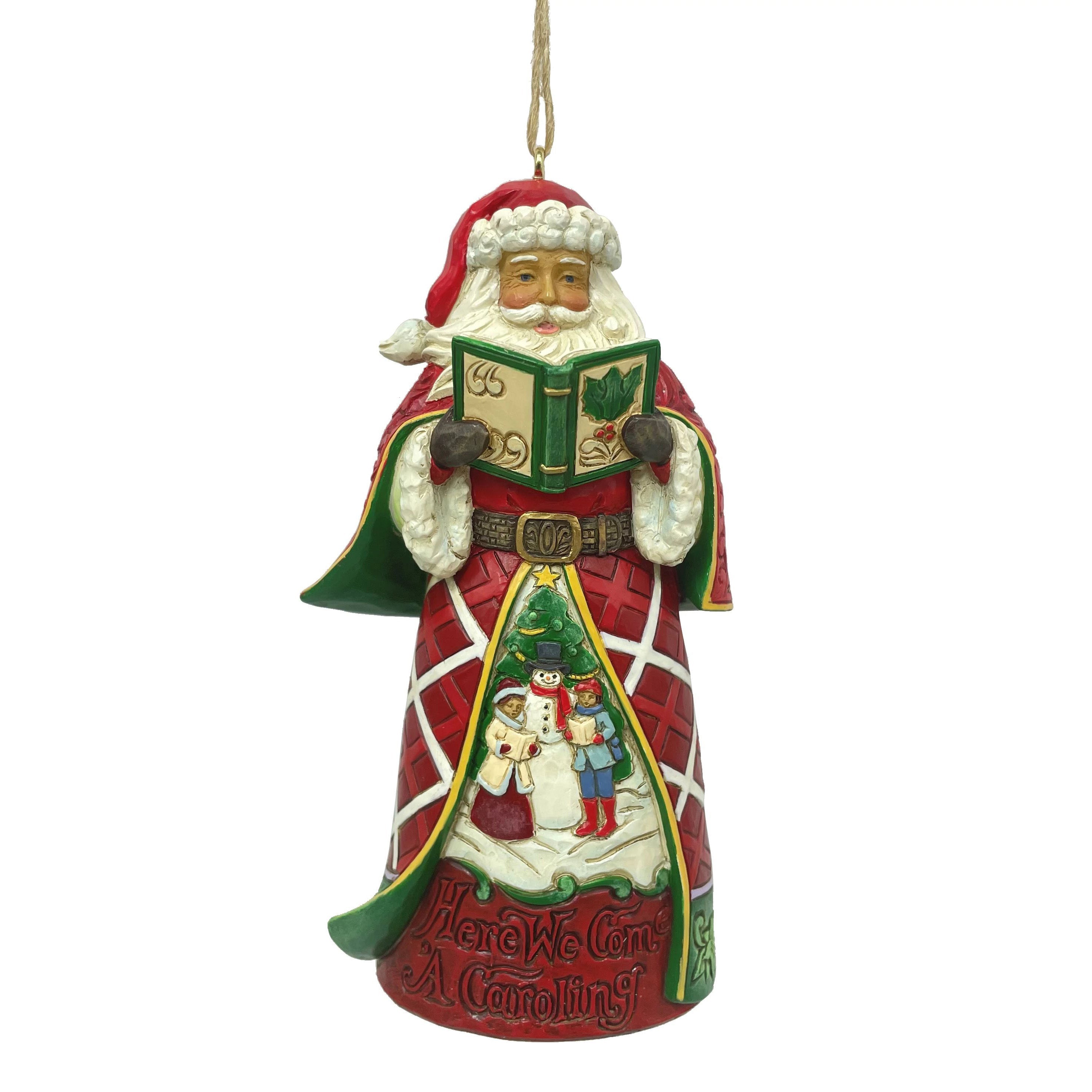 Here We Come A Caroling Santa Ornament