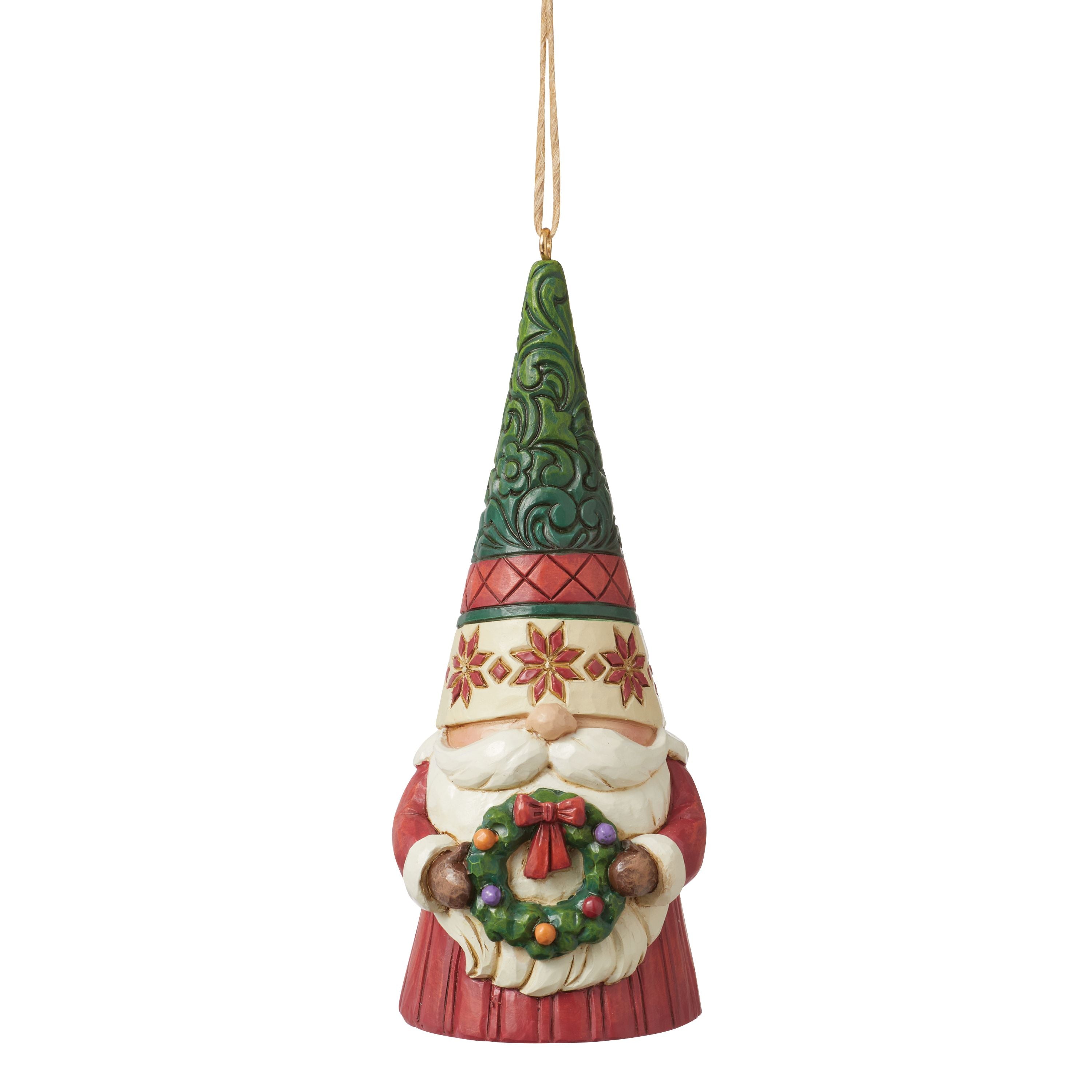 Gnome Holding Wreath Ornament