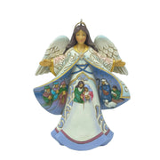 Angel with Nativity Scene Open Coat Ornament