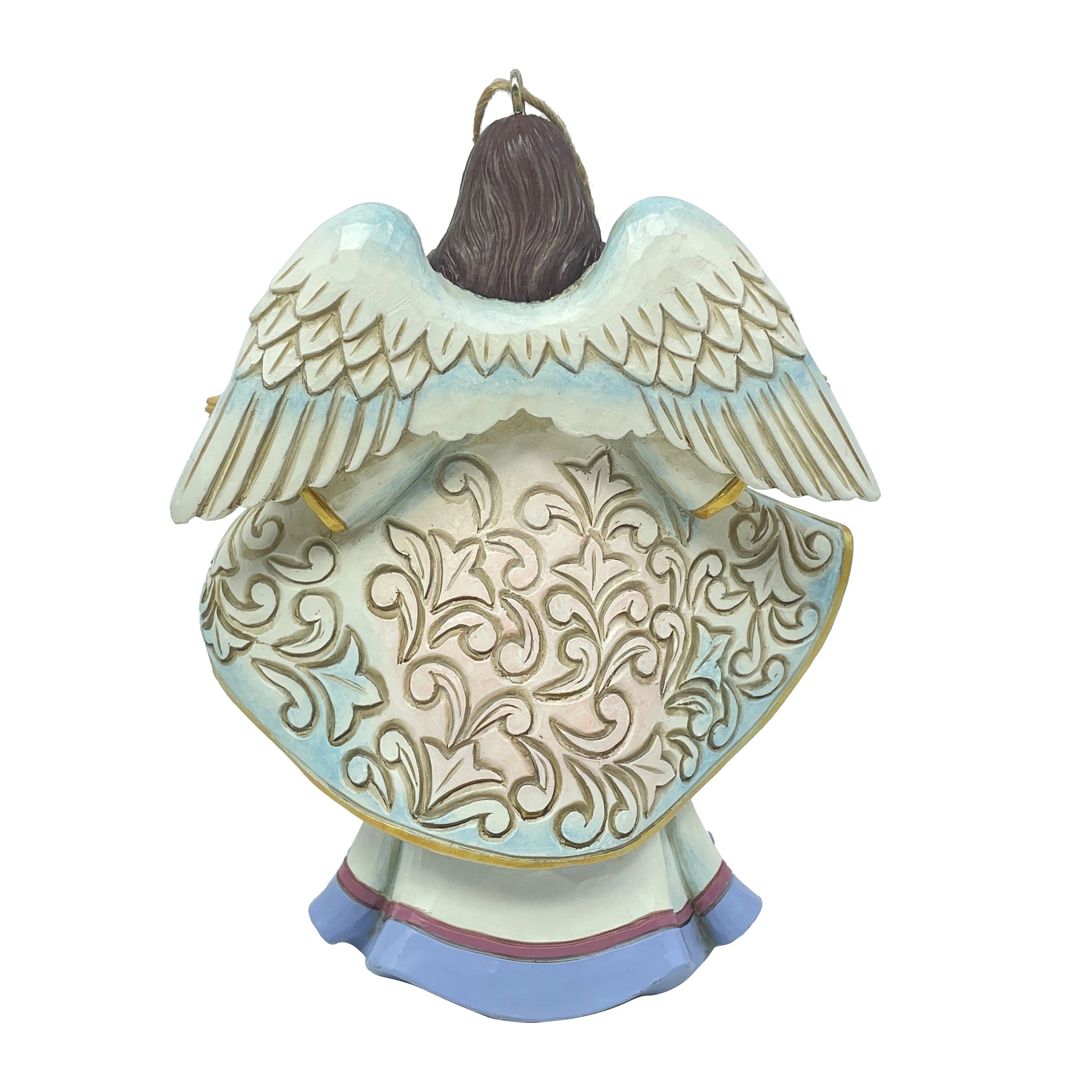 Angel with Nativity Scene Open Coat Ornament