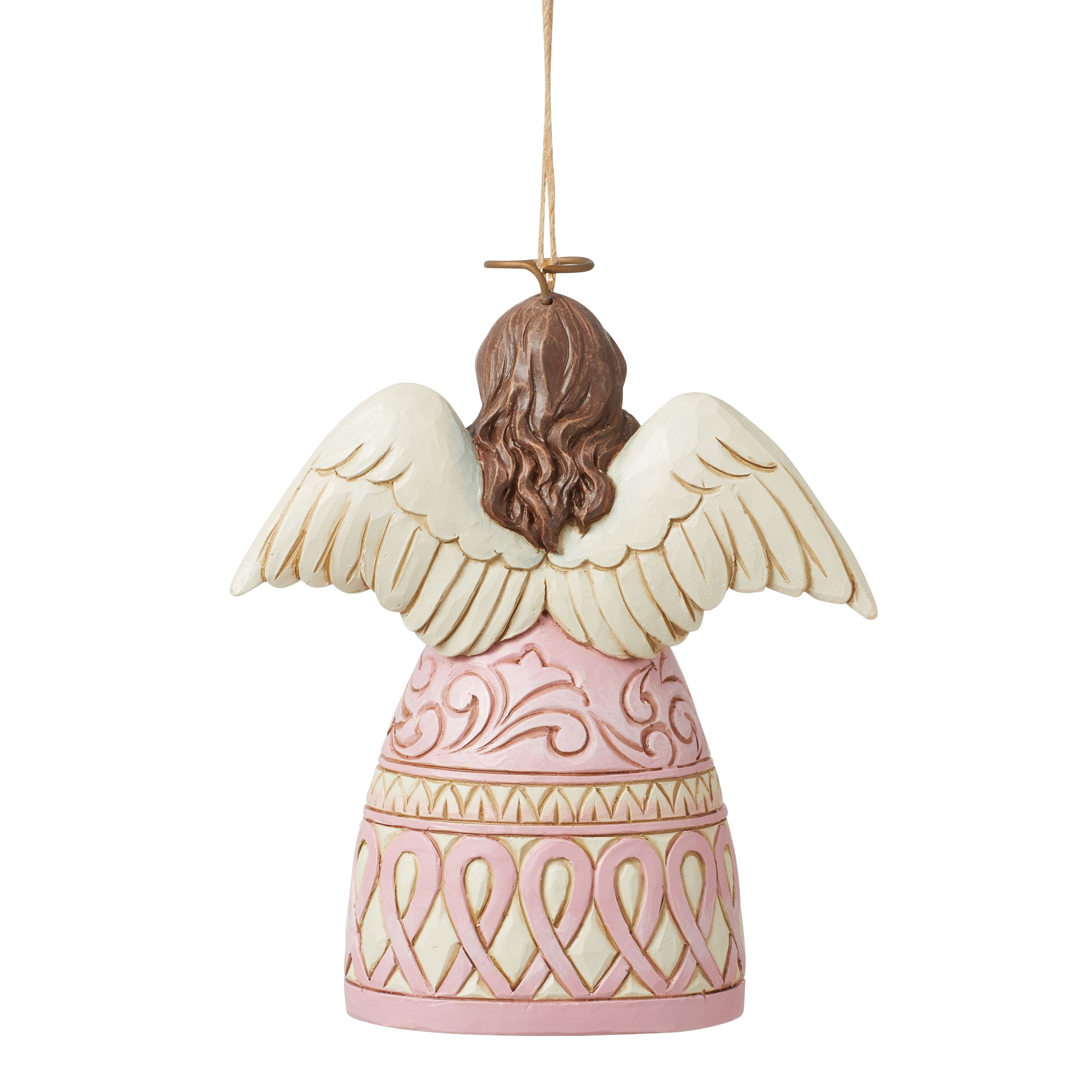 The Rose Pink Angel Holding Heart Ornament