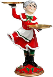 Joyful Mrs.Claus with Tray 24 Inches
