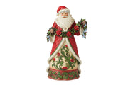 Seasonal Swag Santa with Poinsettia and Pine Garland