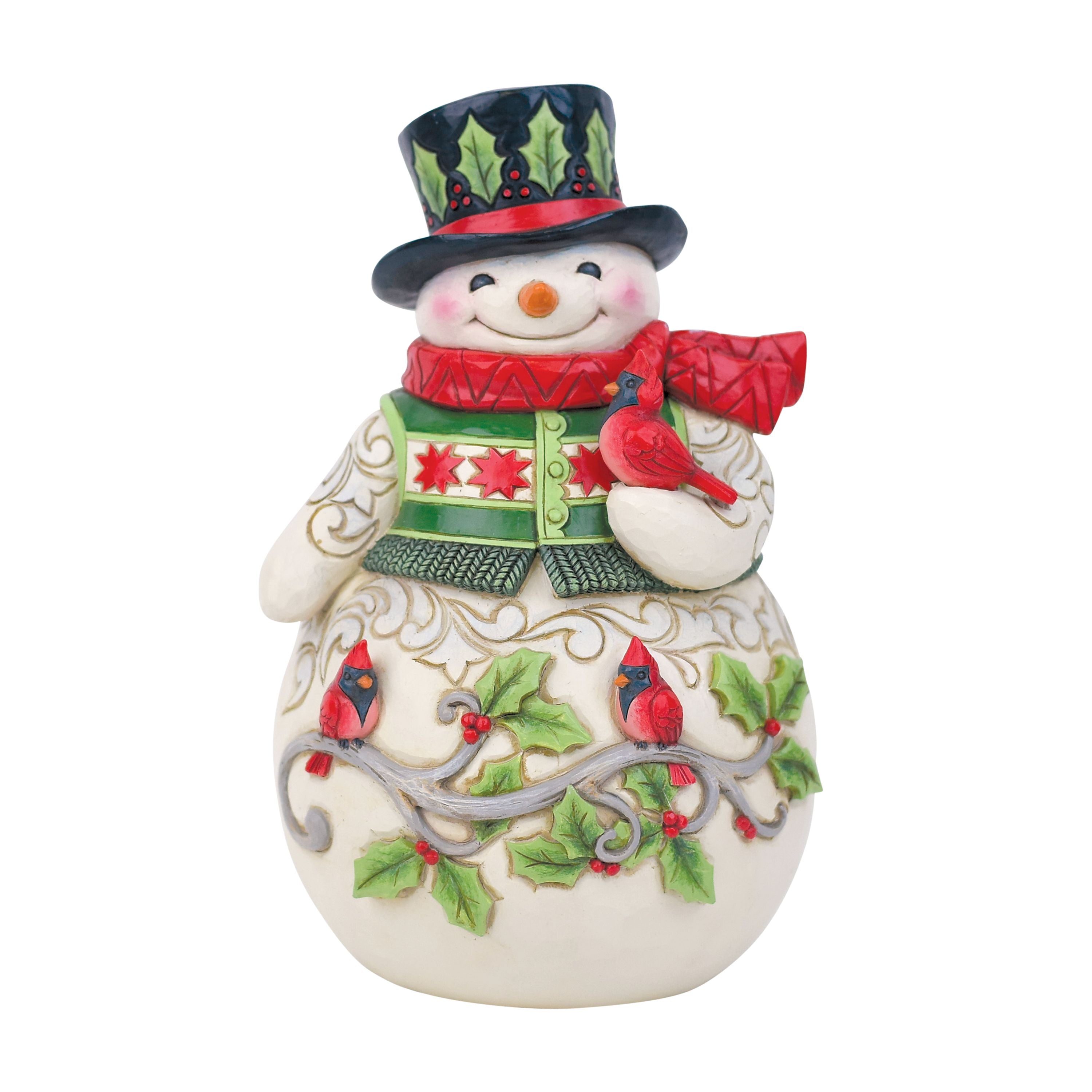 Tis the Season to be Jolly Snowman with Cardinal Scene
