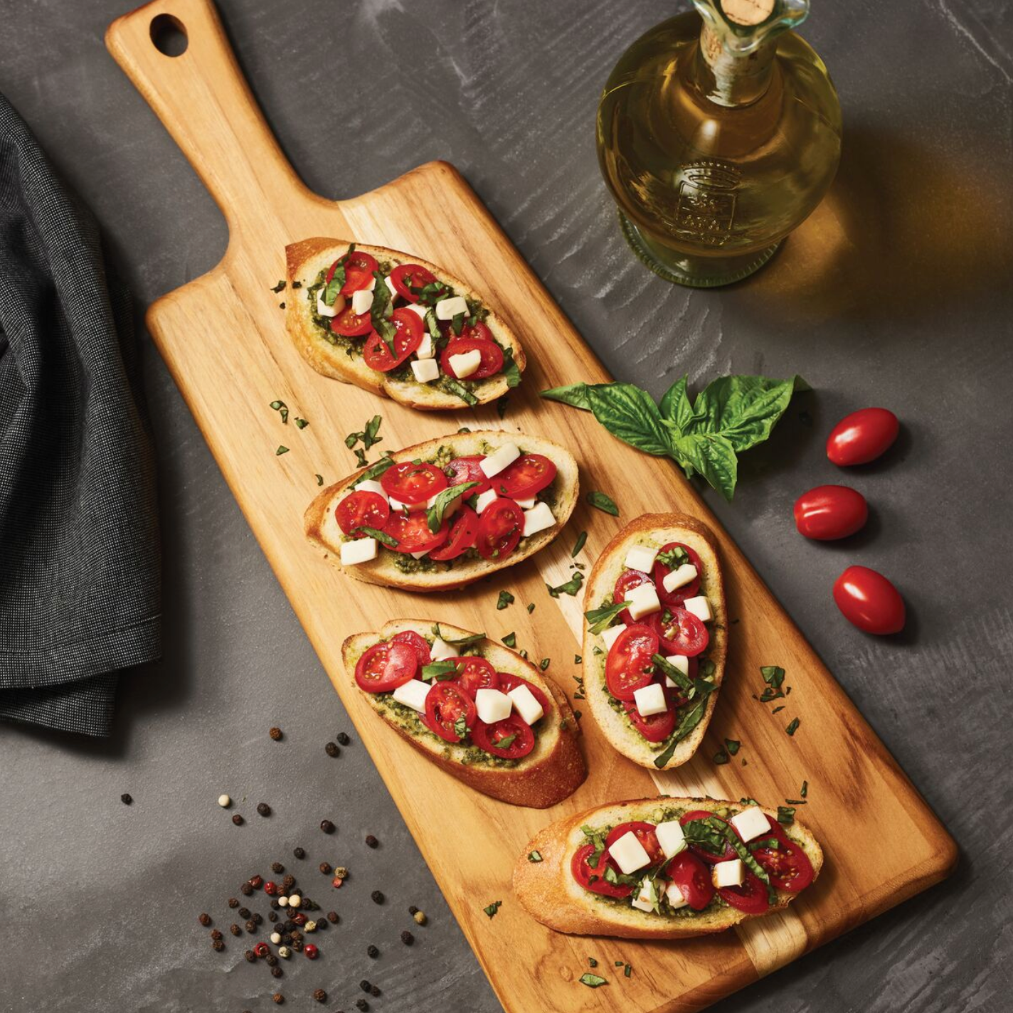 Teak Wood Rectangle Serving Board with Handle 19 x 7.5"