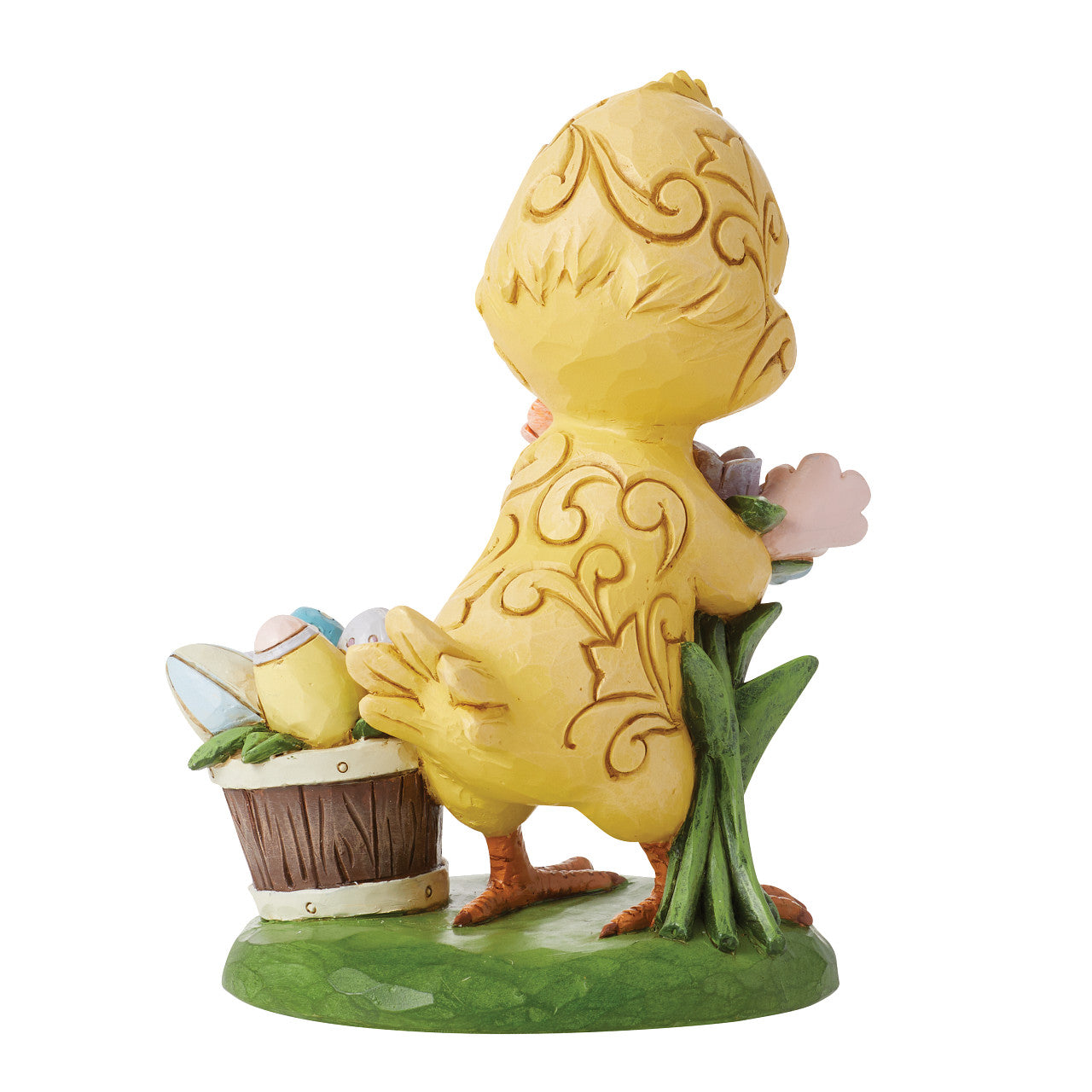 One Cute Easter Chick Yellow Chick with Flowers