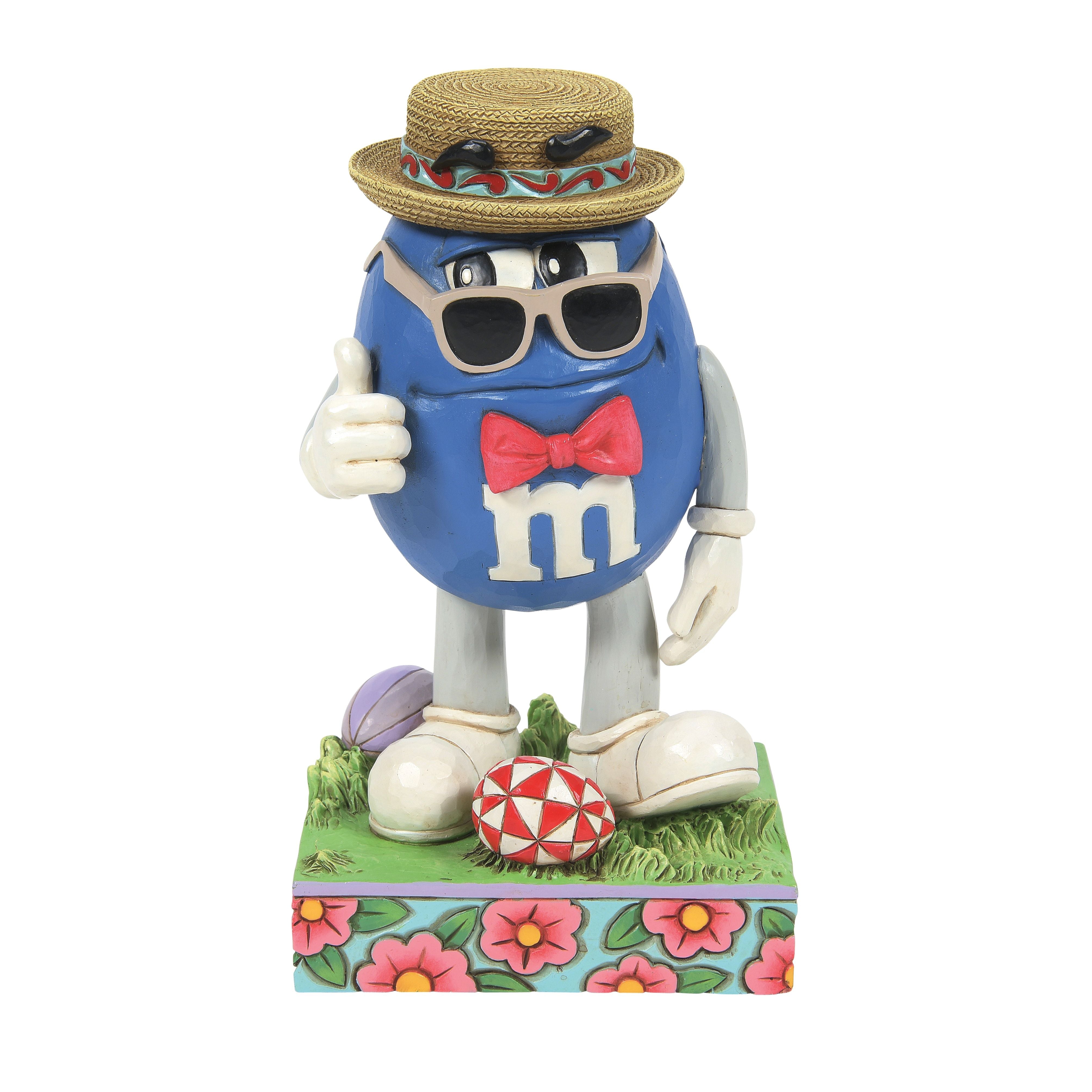 It's Easter Dude! Blue M&M Wearing Straw Hat and Bowtie