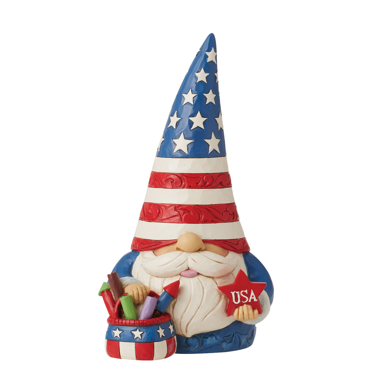 Fireworks and Freedom Patriotic Gnome with Fireworks