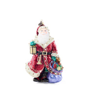 Bountiful Santa Glass Ornament