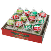 Holiday Splendor Signature Flocked Rounds Ornaments Set of 12 1.75"