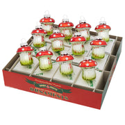 Holiday Splendor Mushroom Ornaments Set of 12 1.75"