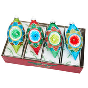 Holiday Splendor Reflector Tulips Ornaments Set of 4 7"