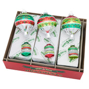 Holiday Splendor Decorated Shapes Ornaments Set of 3 7"