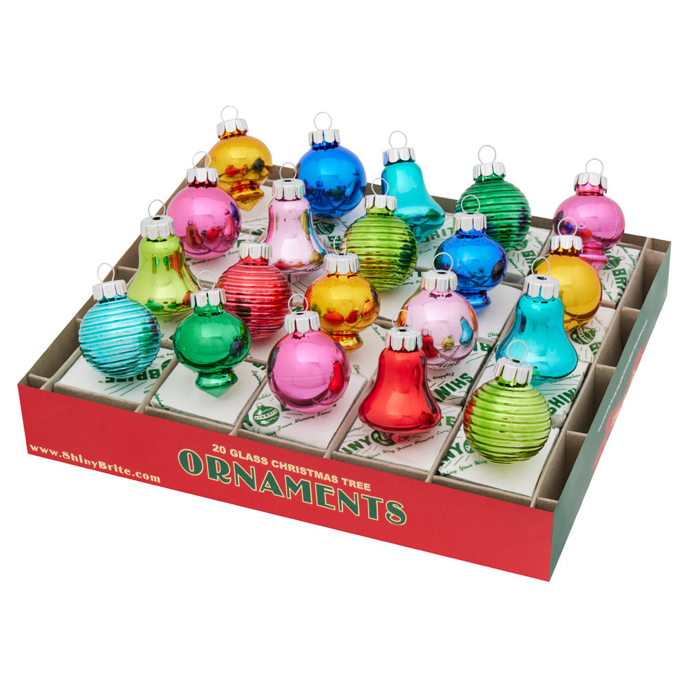Christmas Confetti Shapes Ornaments Set of 20 1.25"