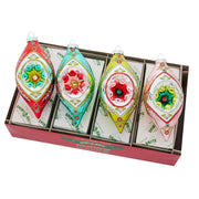 Festive Fete Reflector Tulips Ornaments Set of 4 7"