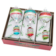 Festive Fete Decorated Shapes Ornaments Set of 3 5"
