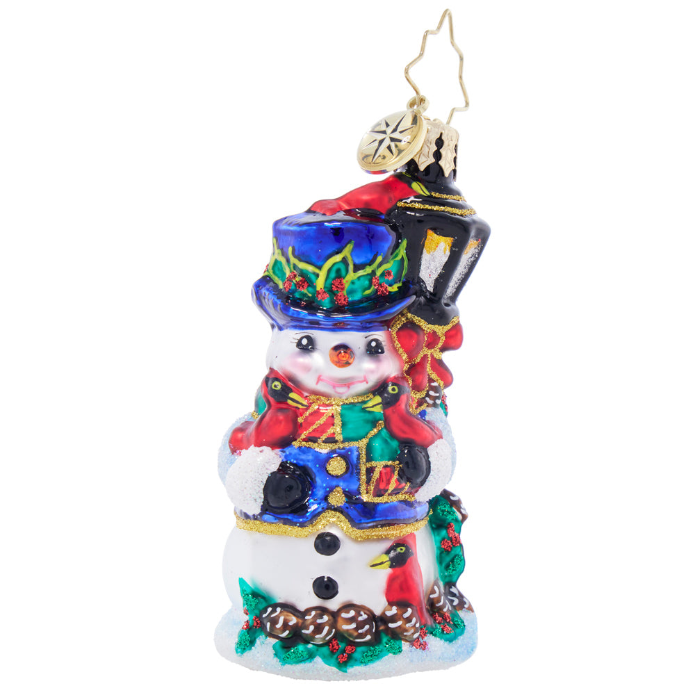 Feathered Friends Snowman Gem Ornament