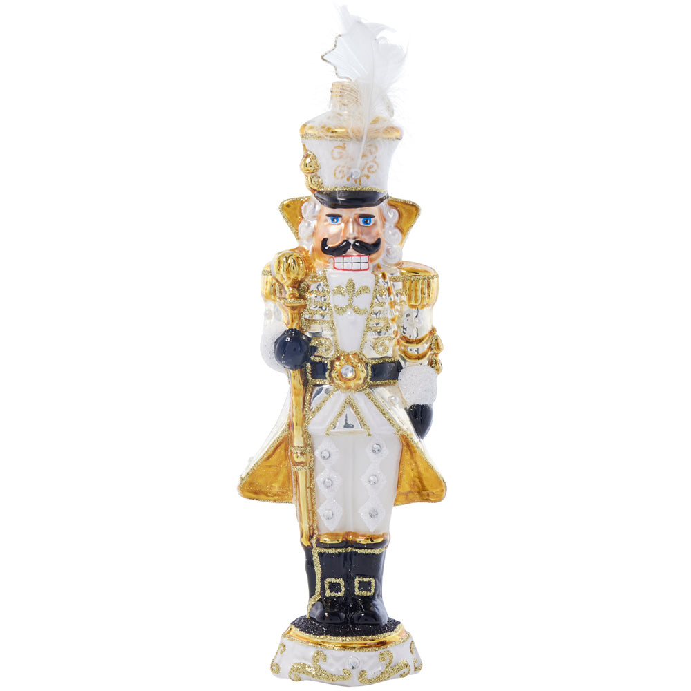 Ivory Elegance Nutcracker Ornament