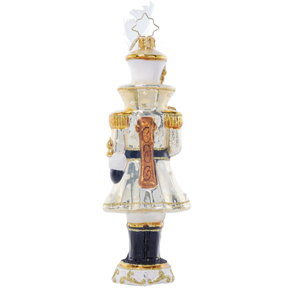 Ivory Elegance Nutcracker Ornament