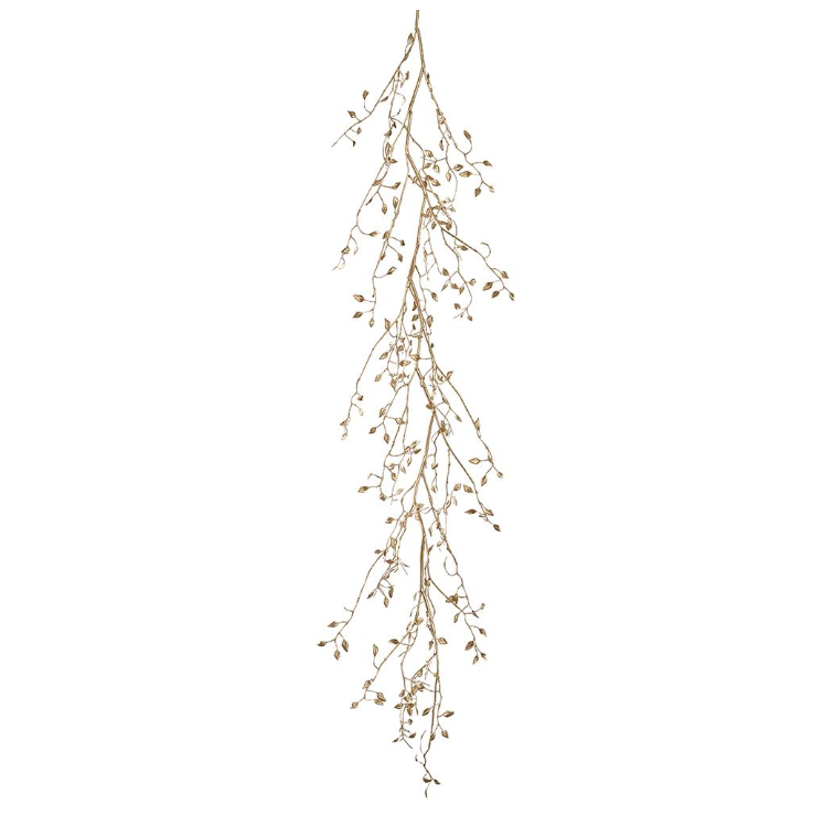 Gold Metallic Mini Leaf Garland 52"