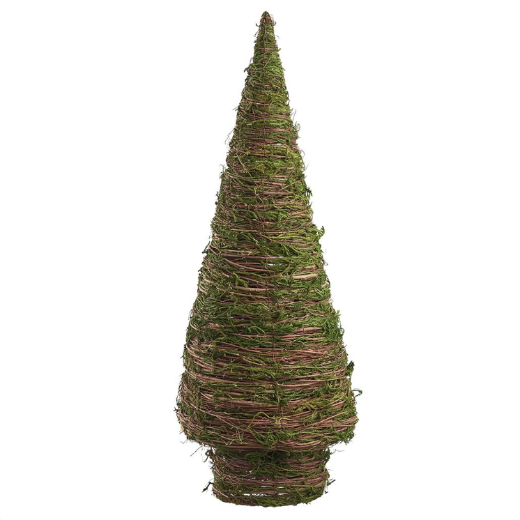 Green Moss Twig Cone Topiary 36"
