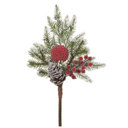 Ice and Snow Berry, Cone and Pine Bouquet 18"