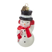 Snowman Blow Mold Ornament 4.5"