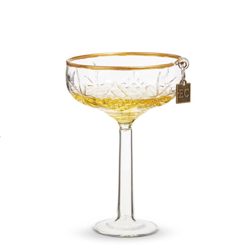 Elegant Coupe Champagne Ornament 4.5"