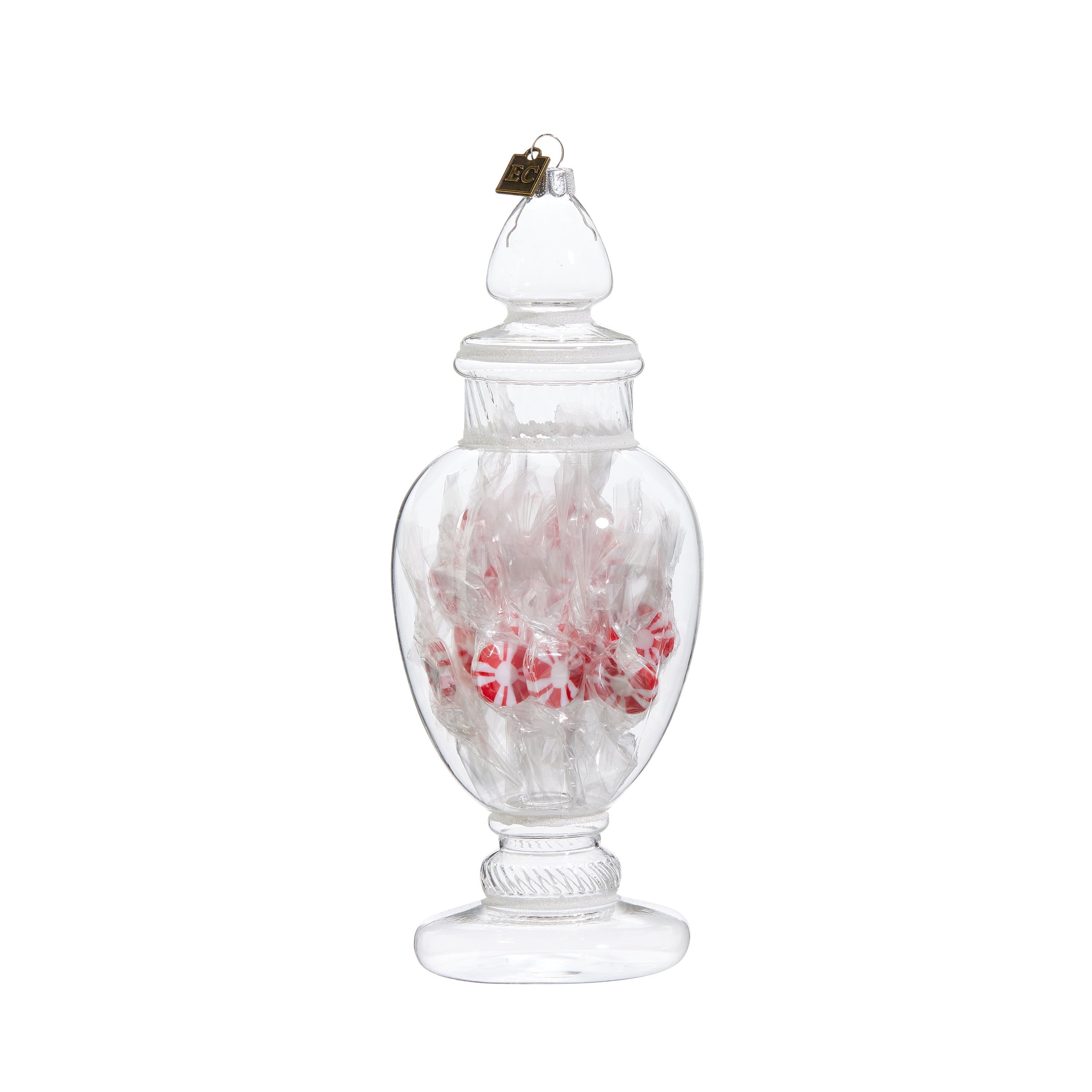 Large Peppermint Candy Jar Ornament 8.25"