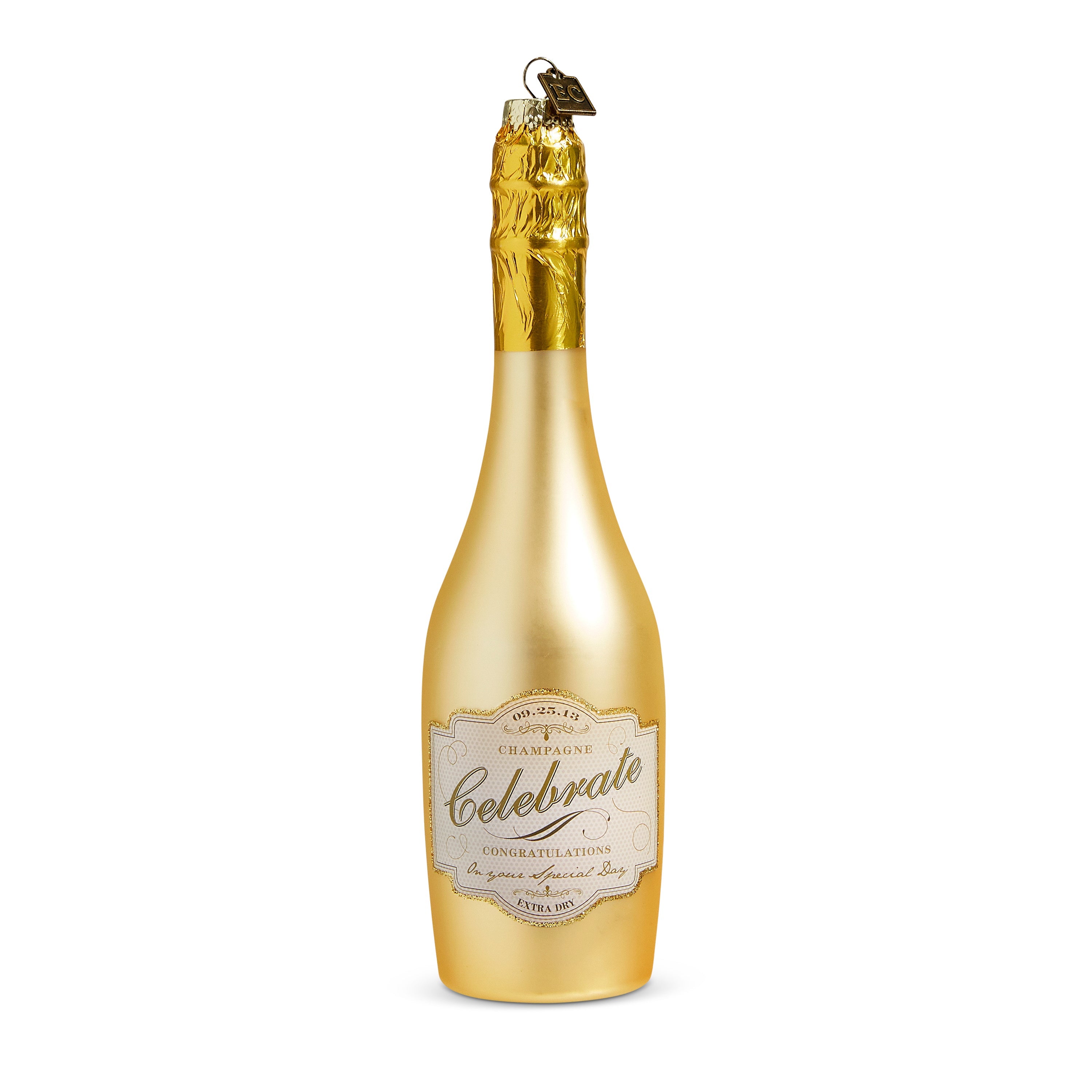 Congratulations Gold Champagne Ornament 8.25"