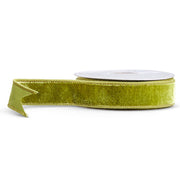 Apple Green Velvet Wired Ribbon 1.5" x 10 Yards