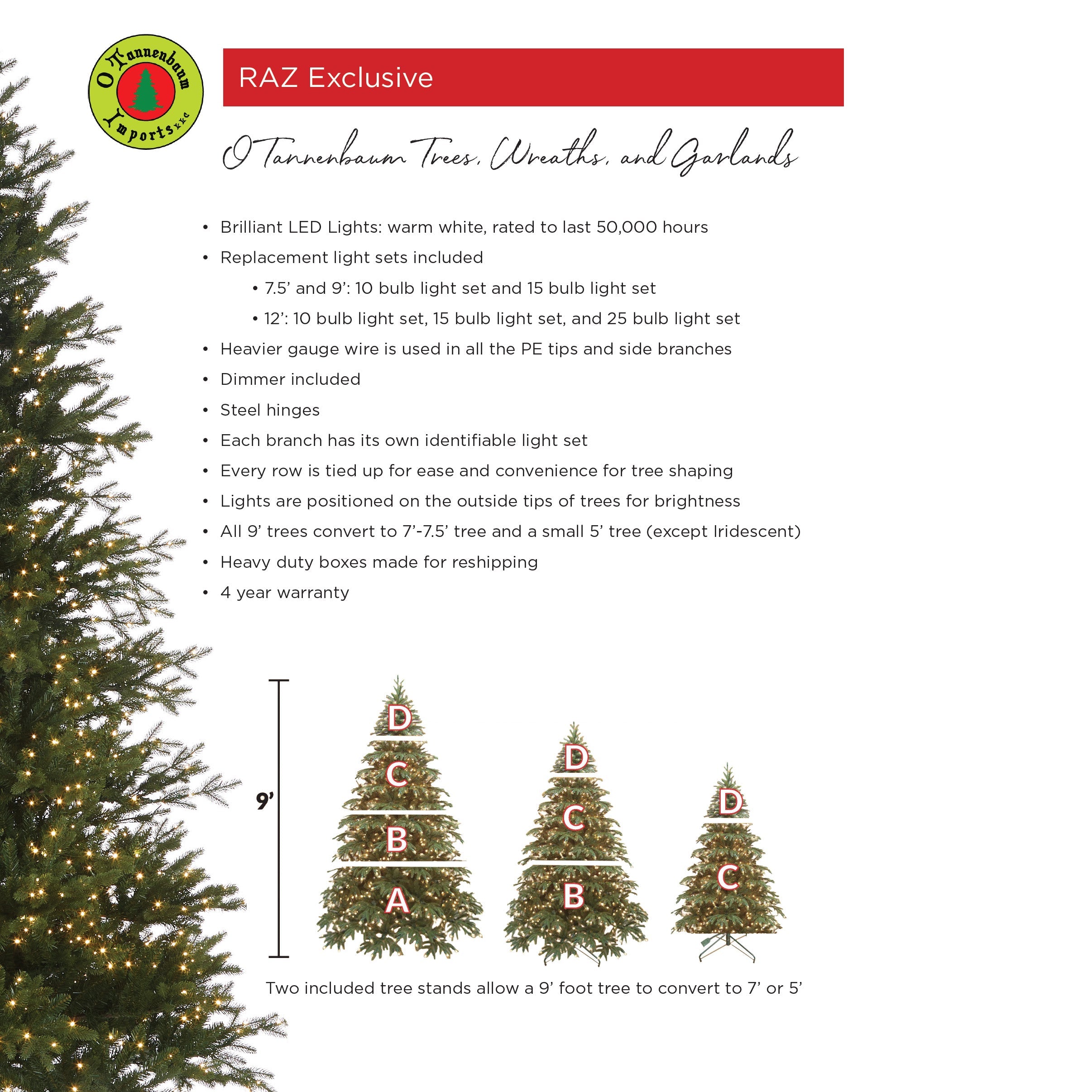 Norwegian Spruce with Brilliant LED Lights 9'