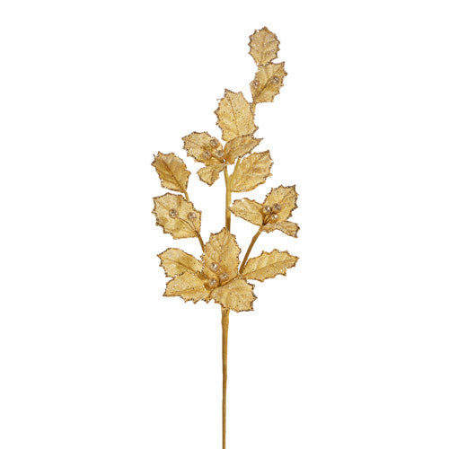 Gold Holly Berry Spray 24.75"