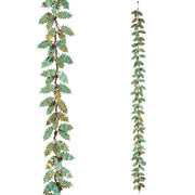 Metal Holly Garland 4'