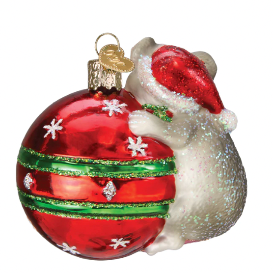Playful Christmas Mouse Ornament
