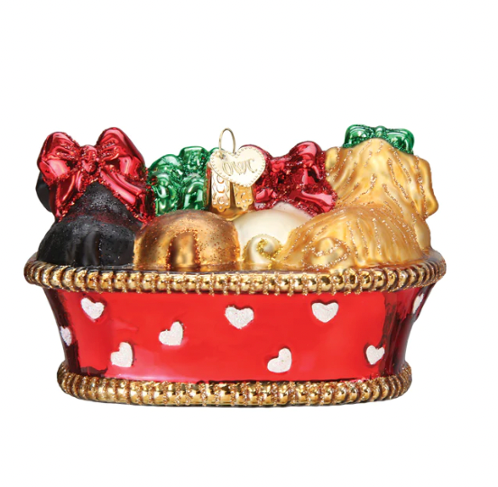 Puppies In A Basket Ornament