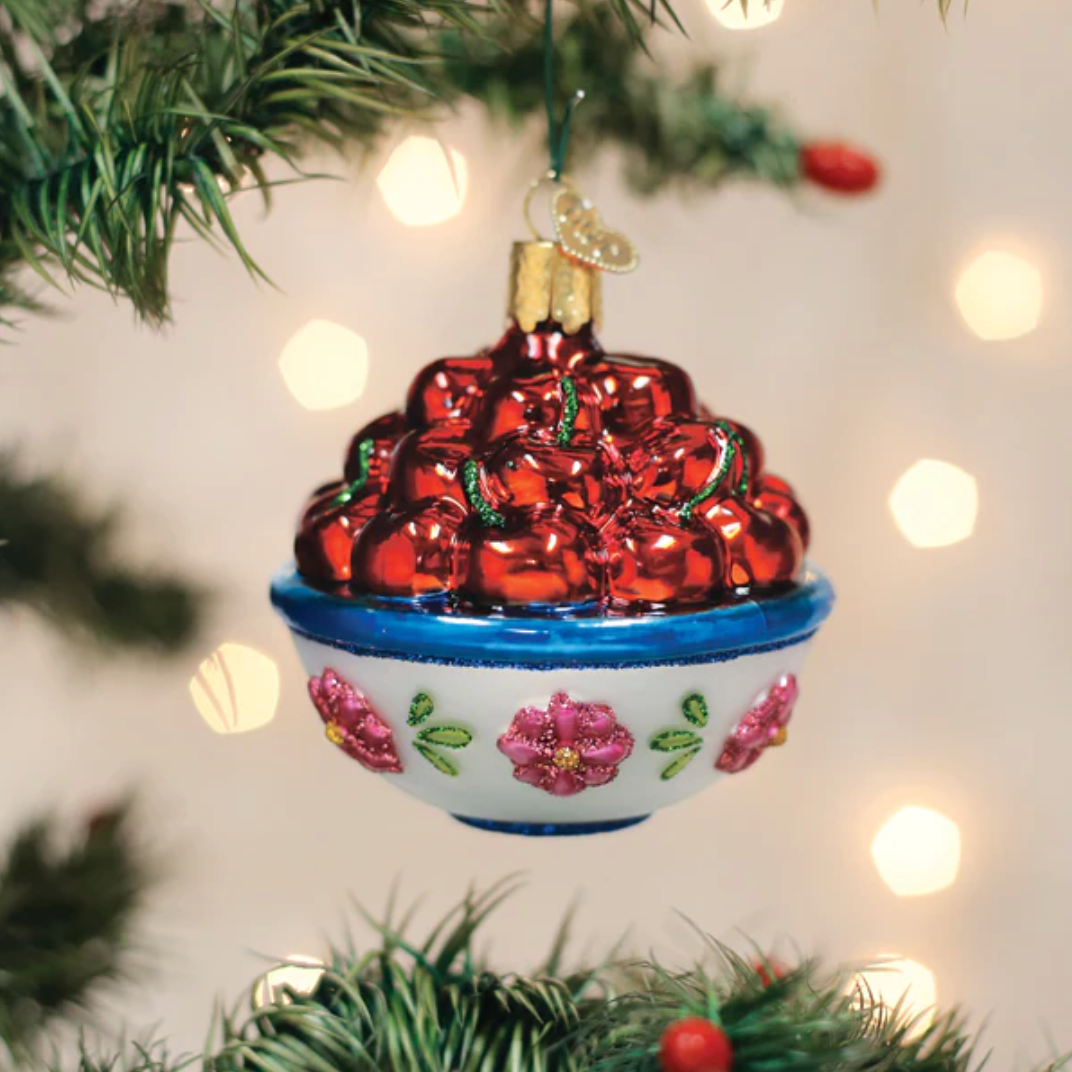 Bowl Of Cherries Ornament