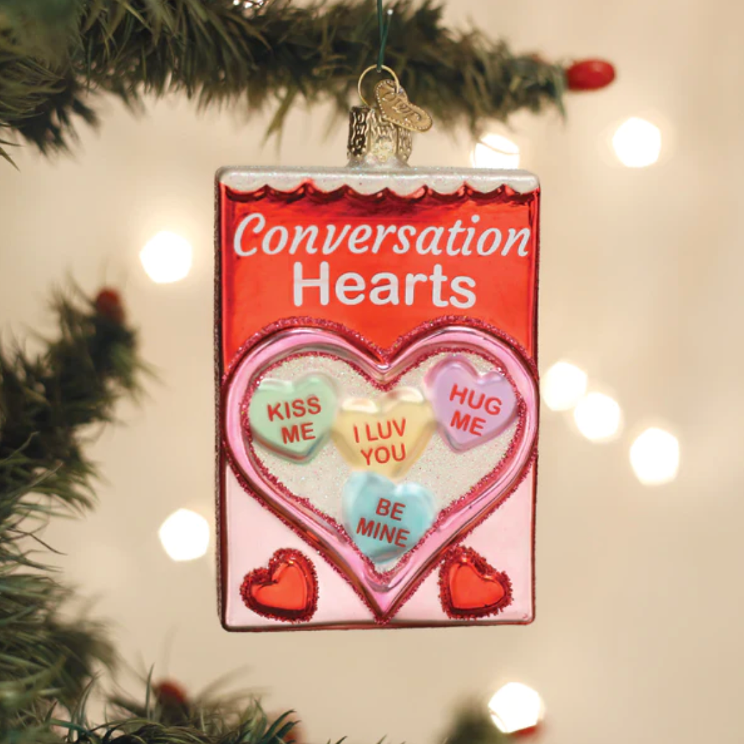 Conversation Hearts Candy Ornament