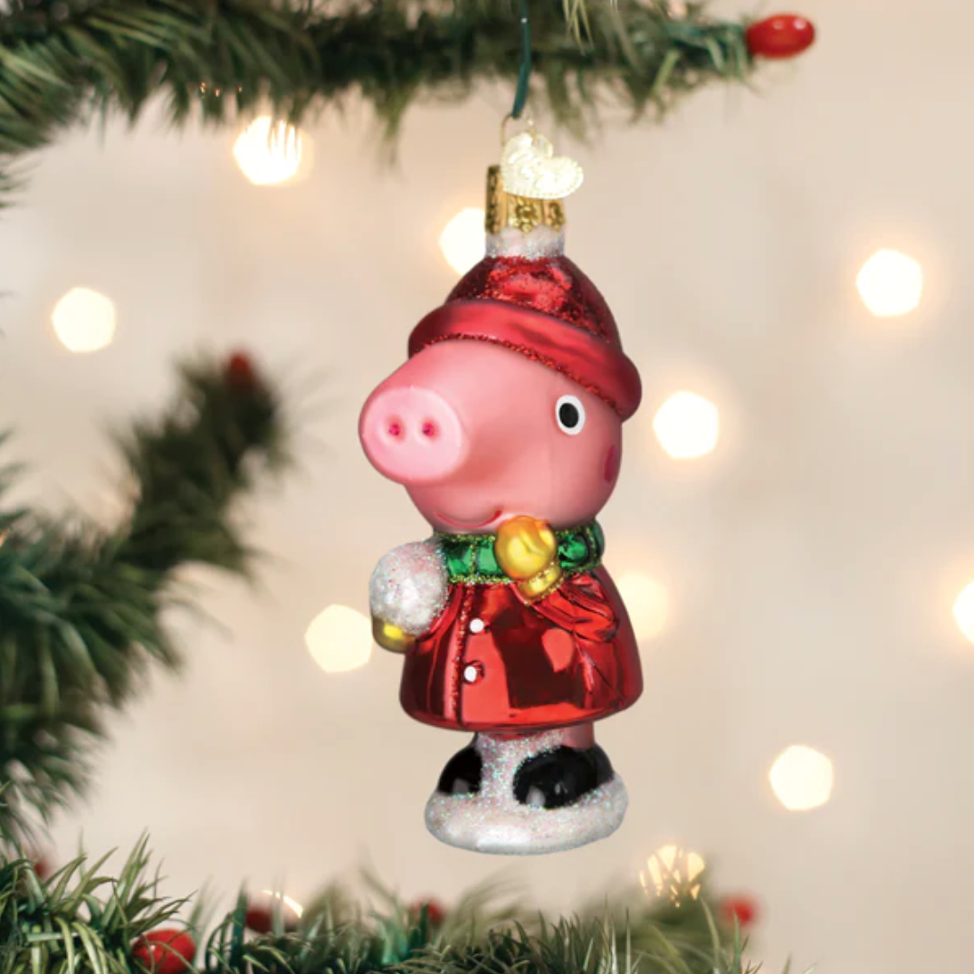 Peppa Pig With Snowball Ornament