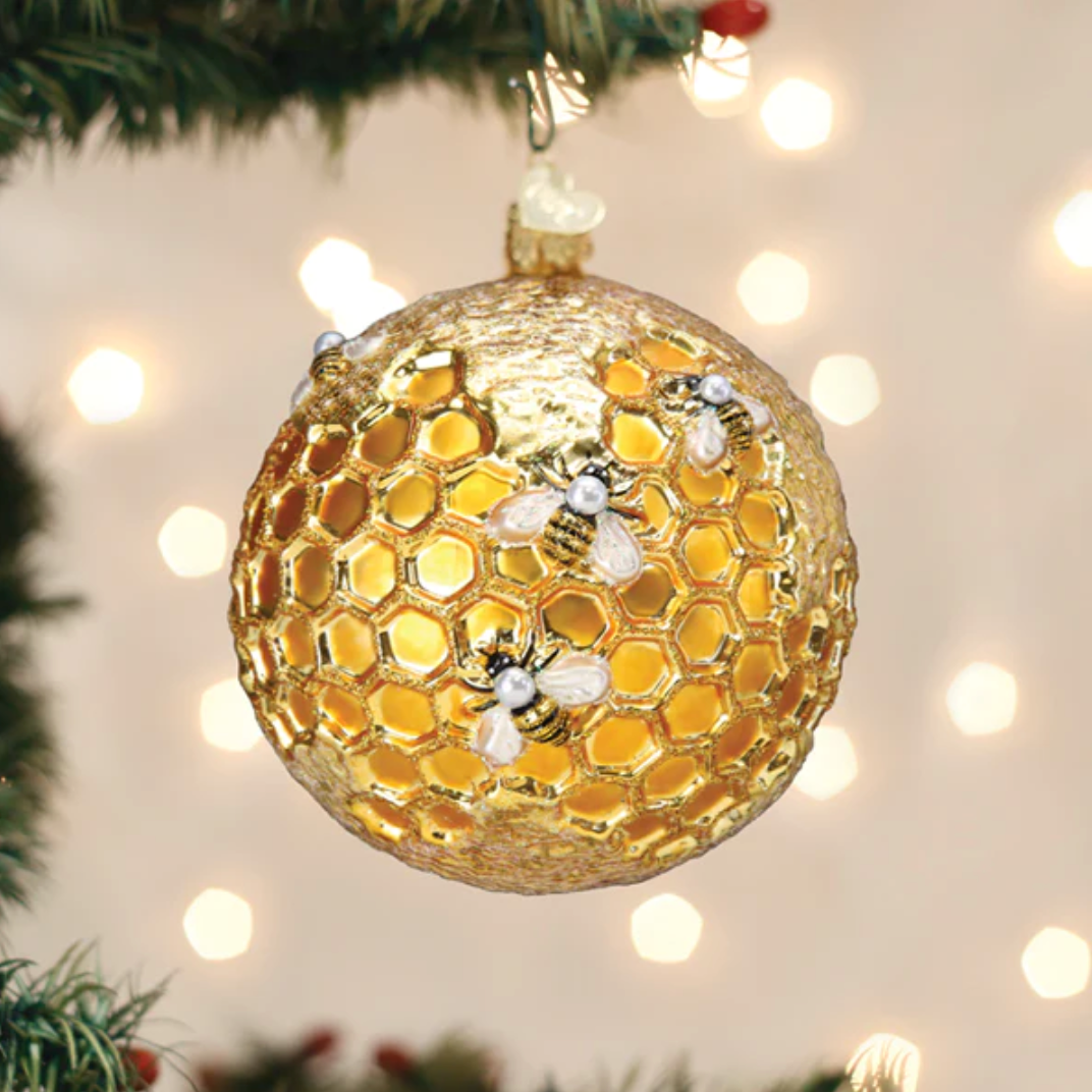 Bee Blessed Round Ornament