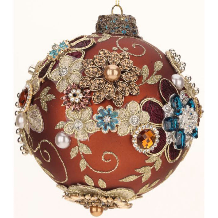 King's Jewels Ball Ornament Copper 5"