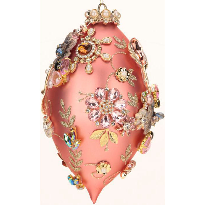 King's Jewels Faberge Jeweled Egg Ornament Copper 7"