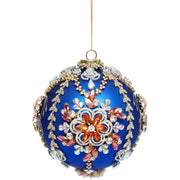 King's Jewels Ball Ornament Blue 5"