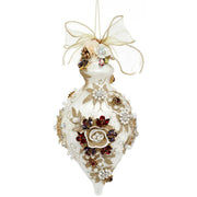 King's Jewels Finial Ornament Shiny Ivory and Pearl 8"