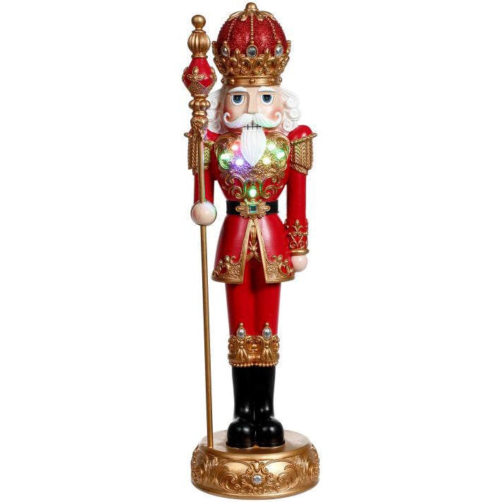 Jeweled Nutcracker with Staff 19.5"