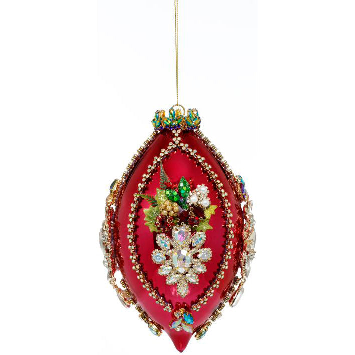 King's Jewels Finial Ornament Shiny Raspberry 8"