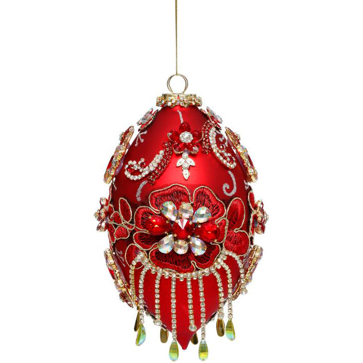 King's Jewels Finial Ornament Shiny Red 8"