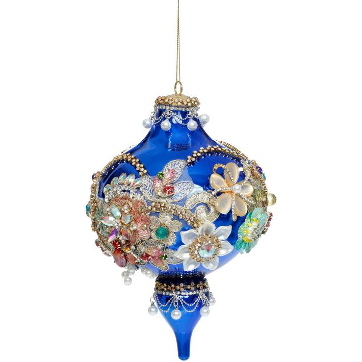 King's Jewels Finial Ornament Blue 8"