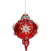 King's Jewels Finial Ornament Red 8"